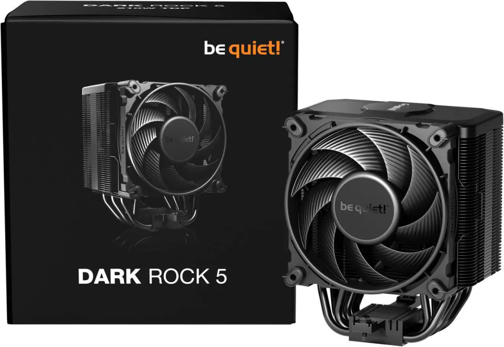 be quiet! DARK ROCK 5  Intel: 1851/ 1700 / 1200 / 1150 / 1151 / 1155 AMD: AM5 / AM4, Silent Wings 4 120mm PWM,  Fluid Dynamic Bearing  CPU Cooling BK035 - Featured Image