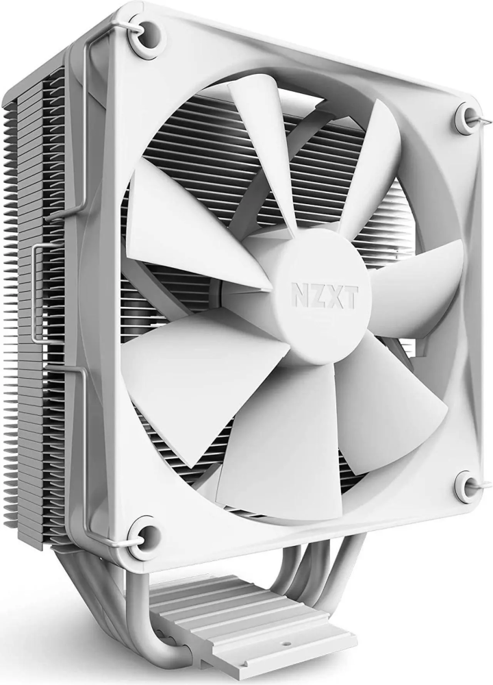 NZXT T120 CPU Air Cooler - RC-TN120-W1 - CPU Liquid Cooler - Conductive Copper Pipes - Fluid Dynamic Bearings - AMD and Intel Compatibility - White - Featured Image