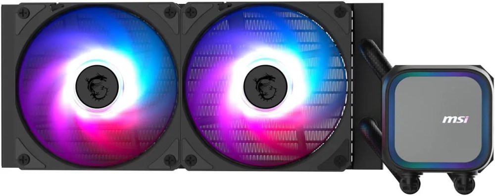 MSI MAG Coreliquid A13 240 Black - AIO ARGB Liquid Cooling - 240mm Radiator - Dual 120mm ARGB PWM Fans - EZ Connect - LGA 1700/1851/AM5/AM4 Compatible