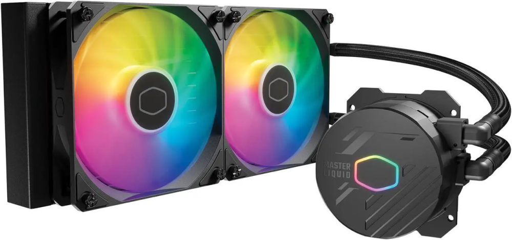 Cooler Master MasterLiquid 240L Core 240mm Close-Loop AIO Liquid Cooler, ARGB Sync, Gen S Coldplate Pump, 120mm PWM, CryoFuze Thermal Paste AMD AM5/AM4, Intel LGA 1851/1700/1200 (MLW-D24M-A18PZ-R1)