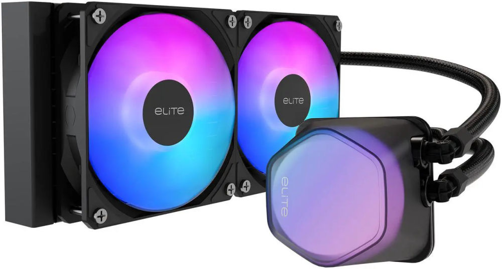 Cooler Master 240 Elite Liquid CPU Liquid Cooler, Dual-Chamber Pump, Customizable aRGB Lighting, Maintenance-Free, Easy Install, AMD Ryzen 9 AM5|4, Intel Ultra i7 LGA 1851|1700 Design by Cooler Master