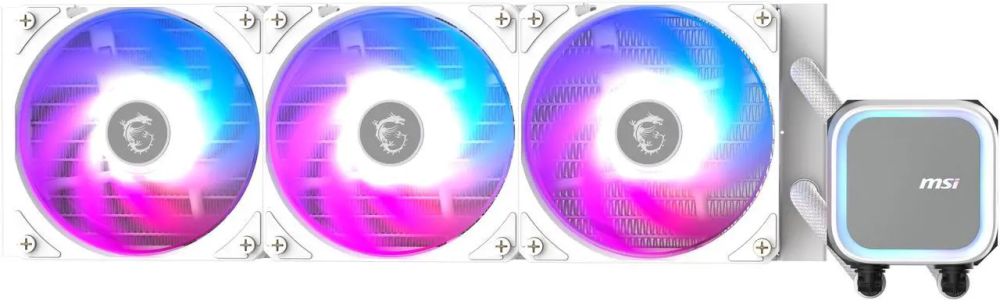MSI MAG Coreliquid A13 360 White - AIO ARGB Liquid Cooling - 360mm Radiator - Triple 120mm ARGB PWM Fans - EZ Connect - LGA 1700/1851/AM5/AM4 Compatible