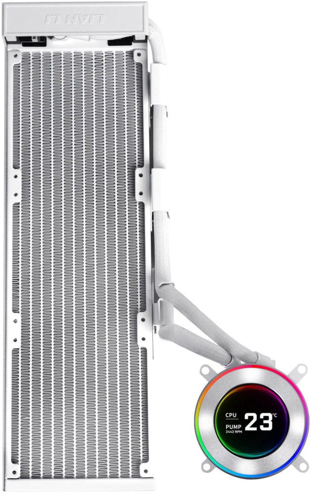 Lian Li Hydroshift II 360 Liquid CPU Cooler - Flexible Slide-Tube Clamp Coolant Pathway - 2.1 IPS LCD Screen - 3 Control Mode - Fits Most PC Fans - LGA 1851/1700, AMD AM5/AM4 - Black (HS2LCD36W)