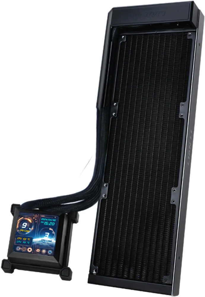 Lian Li Hydroshift 360 AIO - Side-Mounted Coolant Pathway - 2.88 LCD Screen - 480 × 480 Resolution - Captured Screenshots or Recorded Videos Shift AIO , No fan Inclued  Black Color (HSLCD36NB) - Featured Image