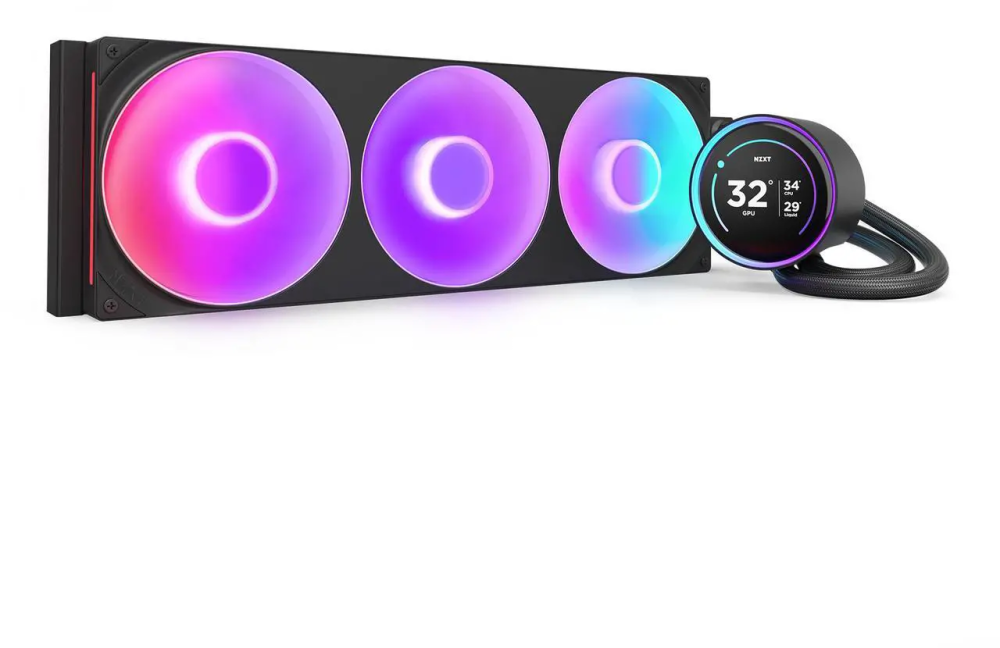 NZXT KRAKEN ELITE RGB 420MM BLACK AIO LIQUID COOLER WITH IPS LCD & RGB CORE SINGLE-FRAME FAN