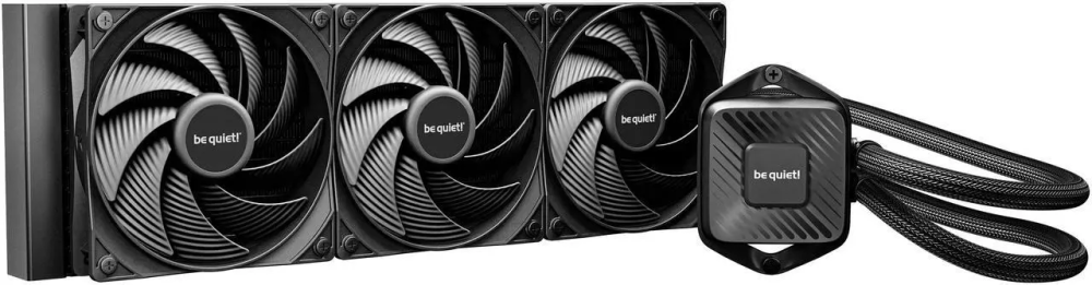 bequiet! PURE LOOP 3 360mm Black CPU liquid cooler for heavily overclocked systems, 3x Pure Wings 3 PWM high-speed fans, Daisy chained PWM fans, PWM pump features 6-pole motor with 3 phases BW029