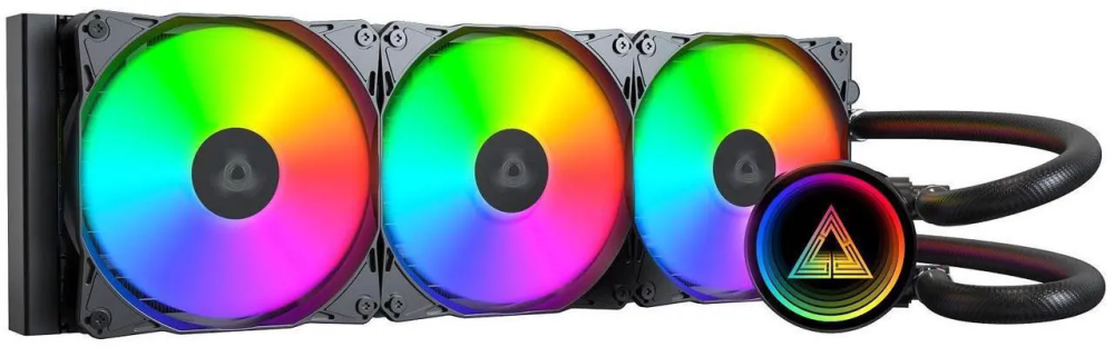 MONTECH LightFlow ARGB 360 CPU Liquid Cooler, 360mm AIO with Infinity Mirror Design, 3100RPM Pump, 3x120mm ARGB Fans, Intel & AMD Support (Black)