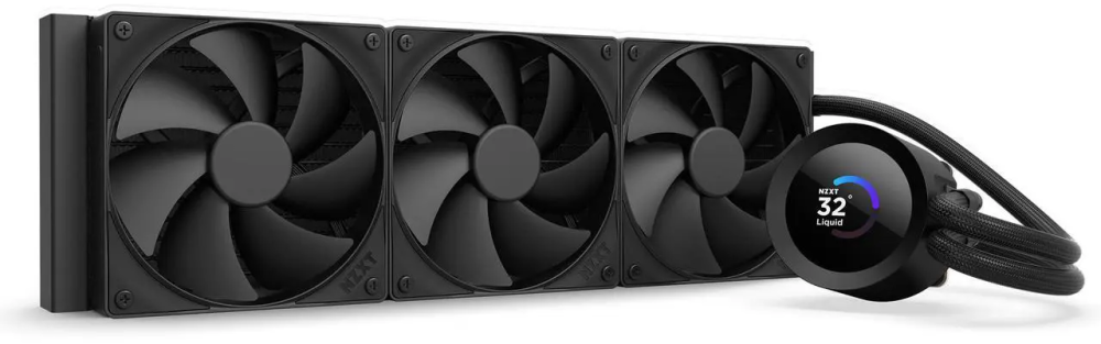 NZXT KRAKEN PLUS 360 MM AIO LIQUID COOLER WITH 1.54" LCD & STATIC PRESSURE FANS