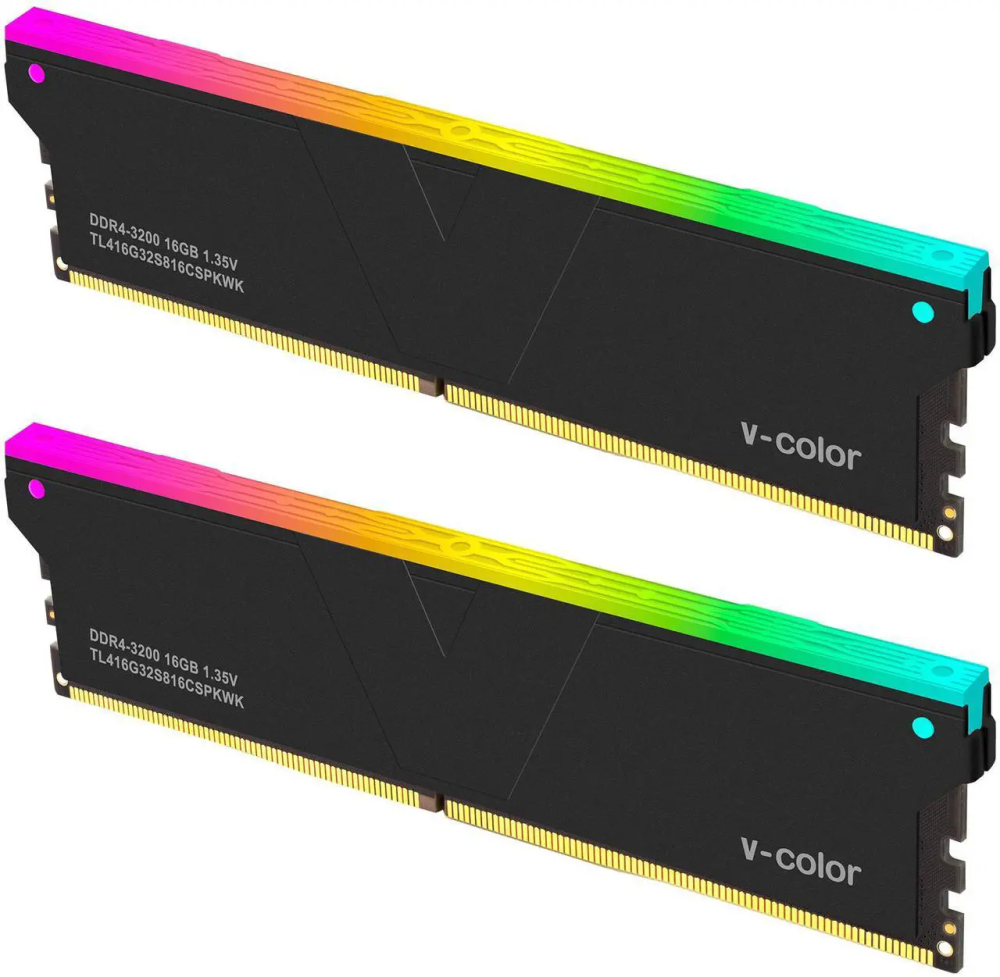 V-Color 32GB (2 x 16GB) DDR4 3200 (PC4 25600) Desktop memory Model TL416G32S816CSPKWK - Featured Image