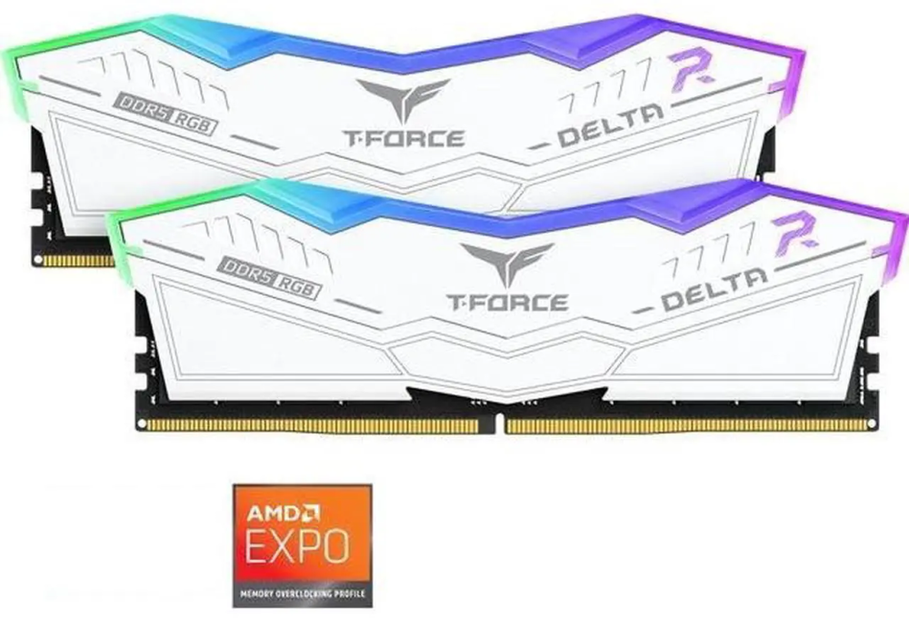 Team T-Force Delta RGB 32GB (2 x 16GB) 288-Pin PC RAM DDR5 6400 (PC5 51200) Desktop Memory Model FF4D532G6400HC32ADC01