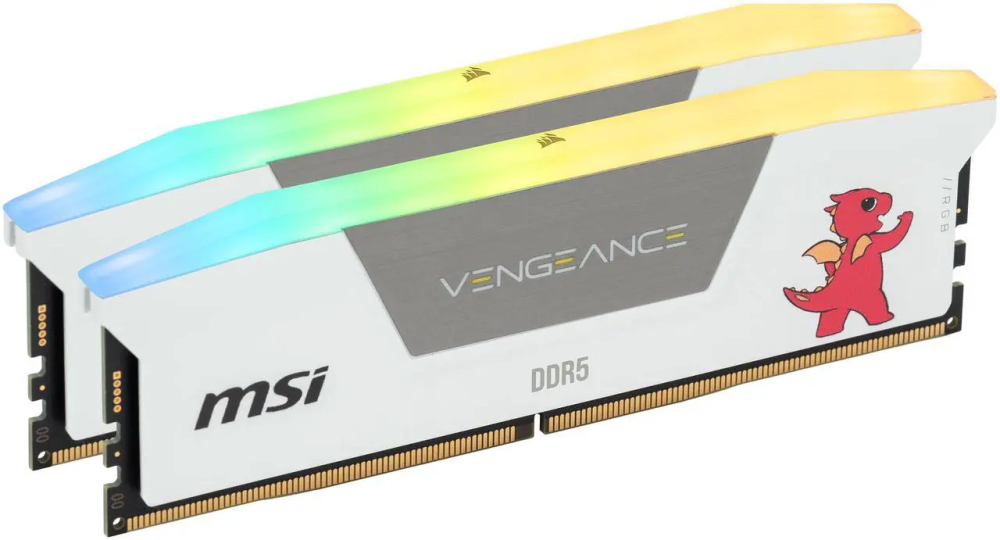 CORSAIR Vengeance RGB 32GB (2 x 16GB) 288-Pin PC RAM DDR5 6000 (PC5 48000) Custom Lab Lucky White Desktop Memory Model CMH32GX5M2N6000Z36-MSI