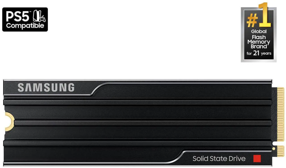 SAMSUNG SSD 9100 PRO with Heatsink 4TB, PCIe 5.0x4 M.2 2280, Seq. Read Speeds Up to 14,800/13,400 MB/s, Best for AI Computing, Gaming, and Heavy Duty Workstations (MZ-VAP4T0CW)