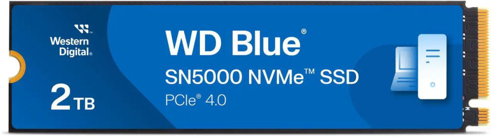 Western Digital 2TB WD Blue SN5000 NVMe SSD, PCIe Gen 4.0, up to 5,150 MB/s Read Speeds Internal Solid State Drive (SSD) WDS200T4B0E