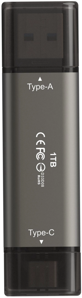 TEAM X2 MAX DRIVE 1TB Titanium USB 3.2 Gen2 External Solid State Flash Drive, Dual Interface Type-C and Type-A, Smartphone/Tablet/Laptop/PC/Chromebook Compatible, Speed Up to 1000MB/s (TX2MAX31TBT01) - Featured Image