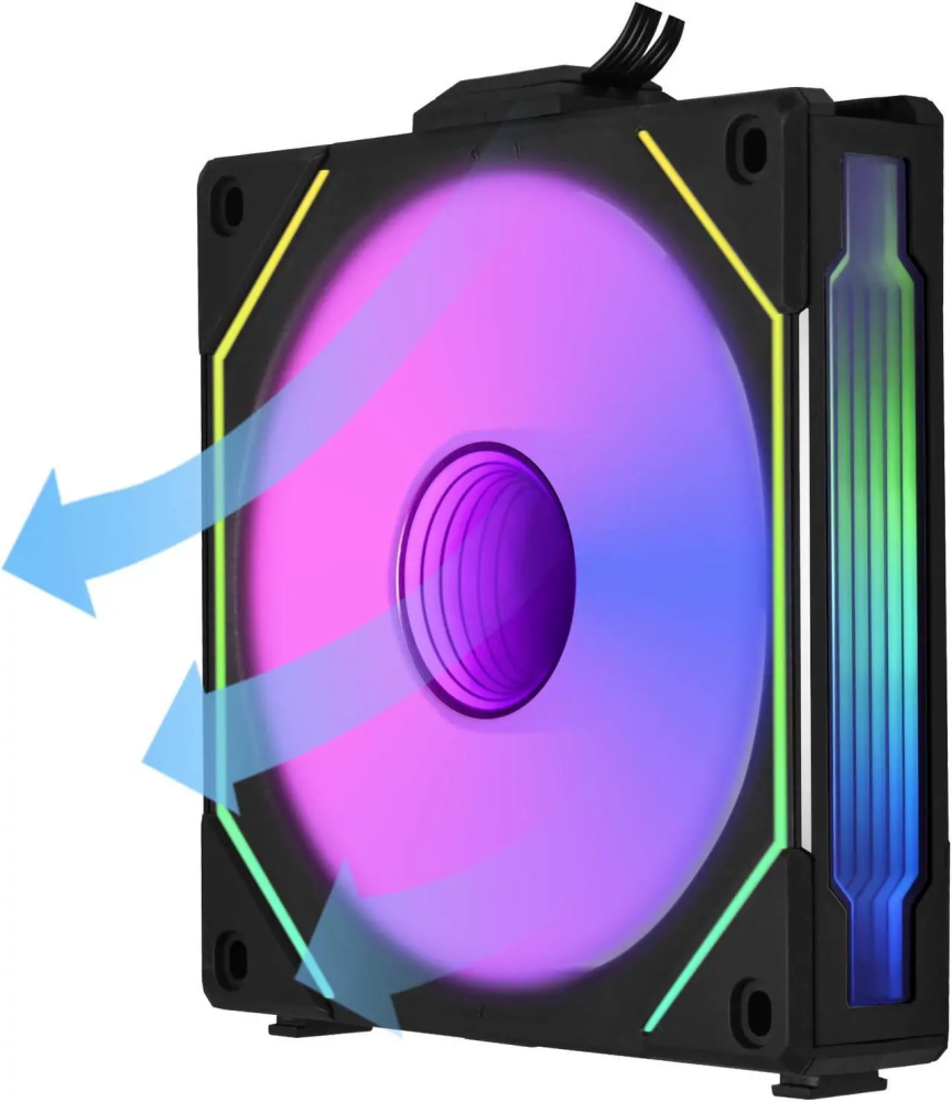 LIAN LI UNI FAN SL INFINITY 120 RGB BLACK  REVERSE BLADE VERSION ---UF-RSLIN120-1B (No controller included)