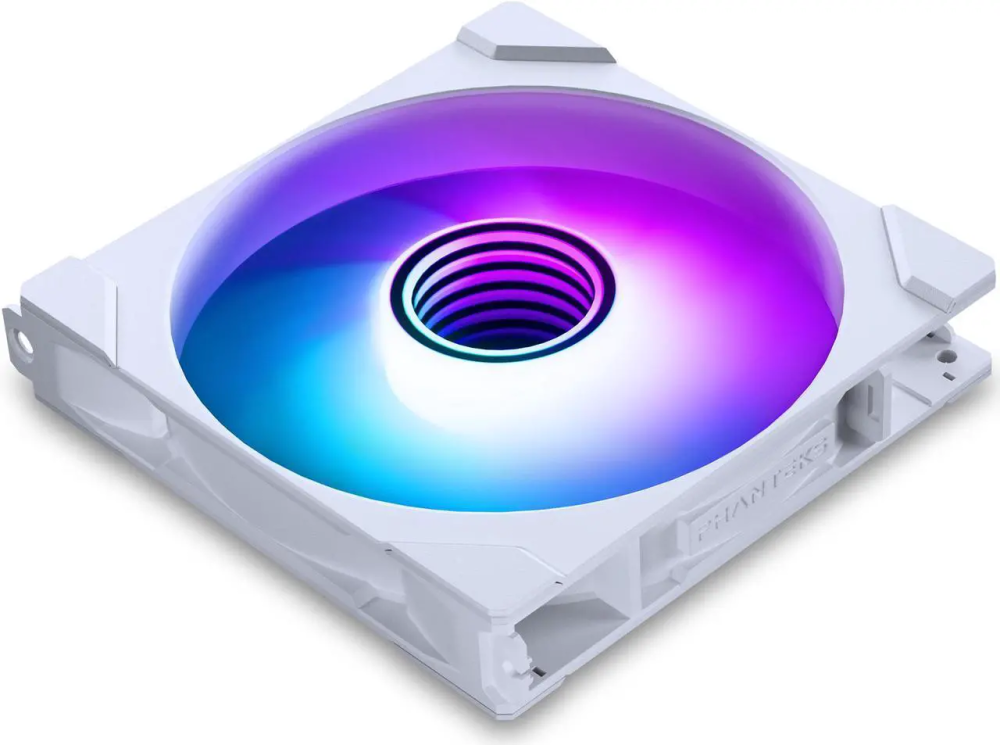 Phanteks M25-140 Gen2, 140mm ARGB High Performance Cooling Fans, Daisy-chain Unified Fan Frame, Infinity Mirror hub, single cable connection, White (PH-F140M25_G2_DWT01)