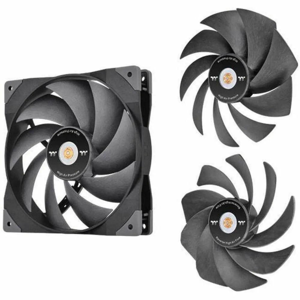 Thermaltake SWAFAN GT14 PC Cooling Fan, 3 Types of Detachable Fan Blades, High Pressure/High Air Flow/ Reversed (Single Fan Pack) CL-F157-PL14BL-A