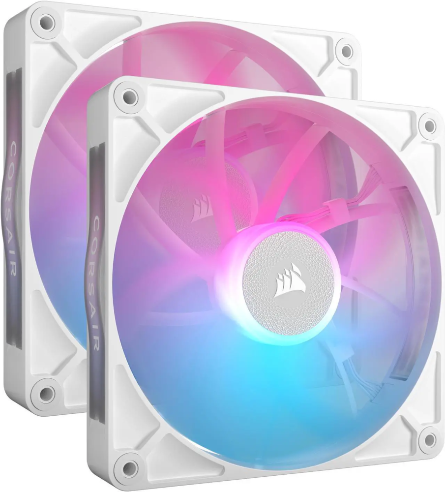 CORSAIR RX RGB Series, iCUE LINK RX140 RGB White, 140mm Fan, Dual Pack