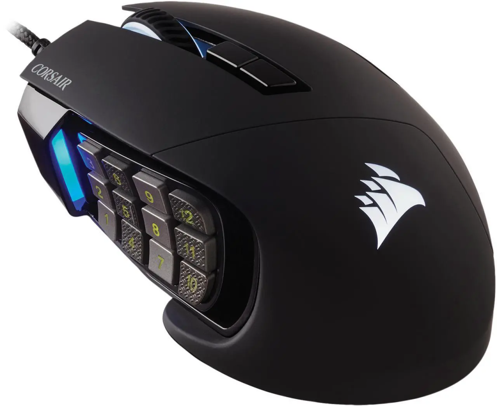 Corsair SCIMITAR RGB ELITE CH-9304211-NA Black 17 Buttons 1 x Wheel USB 2.0 Type-A Wired Optical MOBA/MMO Gaming Mouse, Backlit RGB LED