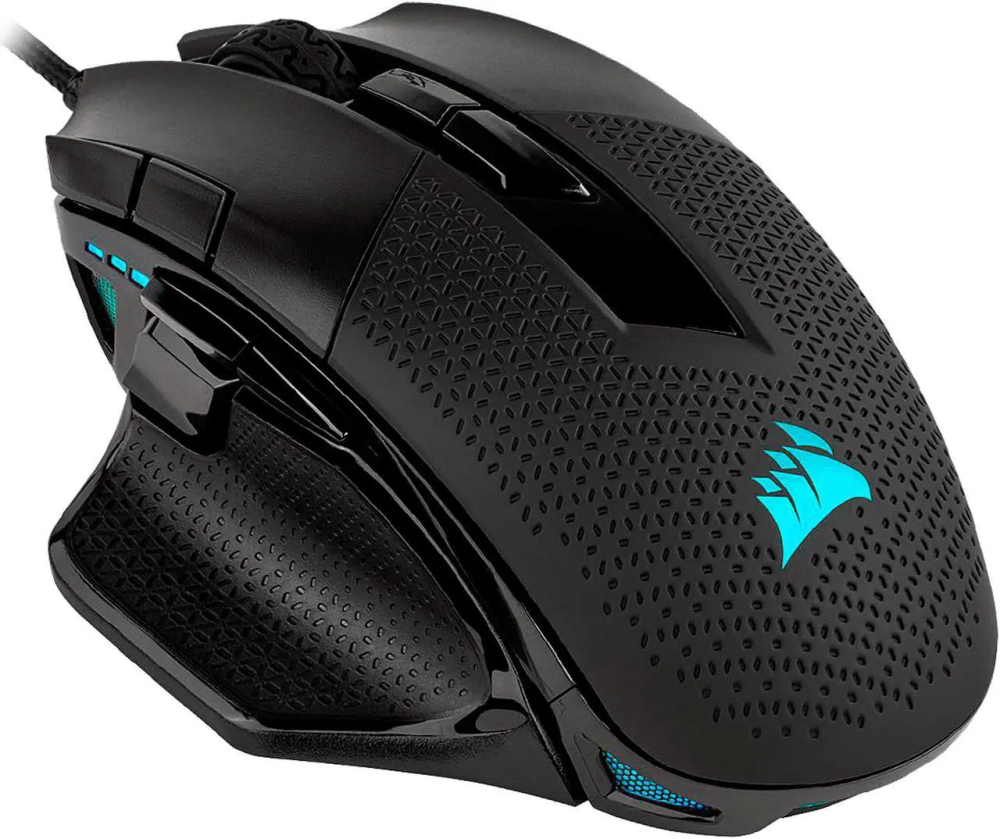 CORSAIR NIGHTSWORD RGB Performance Tunable FPS/MOBA Gaming Mouse, Black, Backlit RGB LED, 18000 dpi, Optical