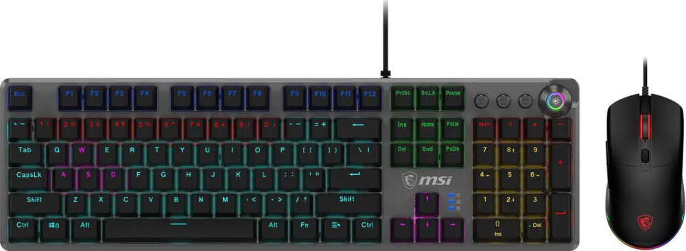 MSI Forge GK310 Mechanical Gaming Keyboard & Mouse Combo w/ Magnetic Cover - Hot Swappable Mechanical Red Switches, RGB, Ergonomic, Anti-GHOSTING, Angle-Adjustable
