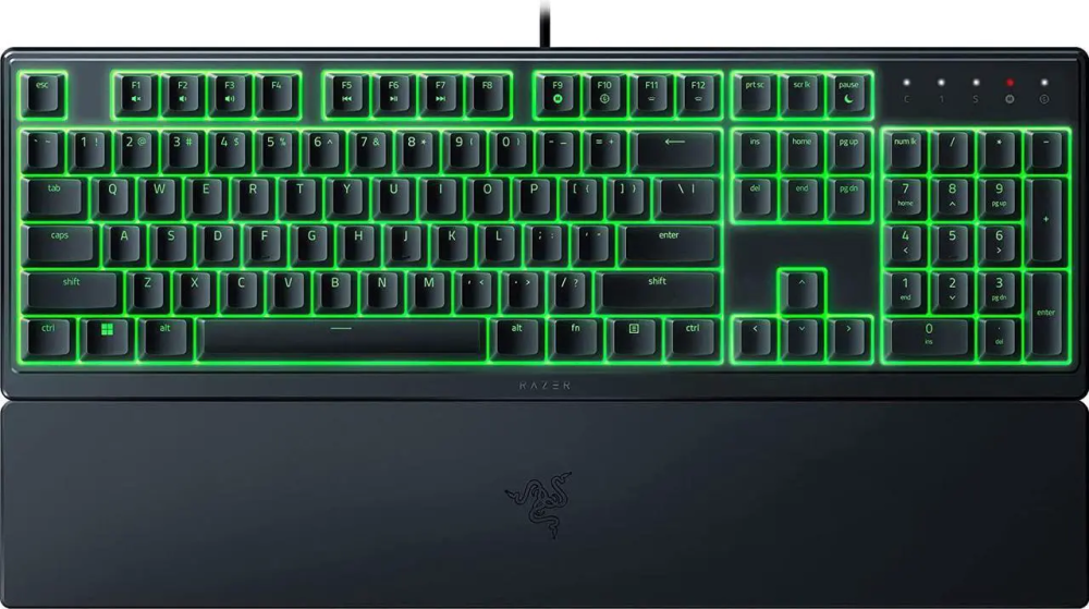 Razer Ornata V3 X Gaming Keyboard: Low-Profile Keys - Silent Membrane Switches - UV-Coated Keycaps - Spill Resistant - Chroma RGB Lighting - Ergonomic Wrist Rest - Classic Black