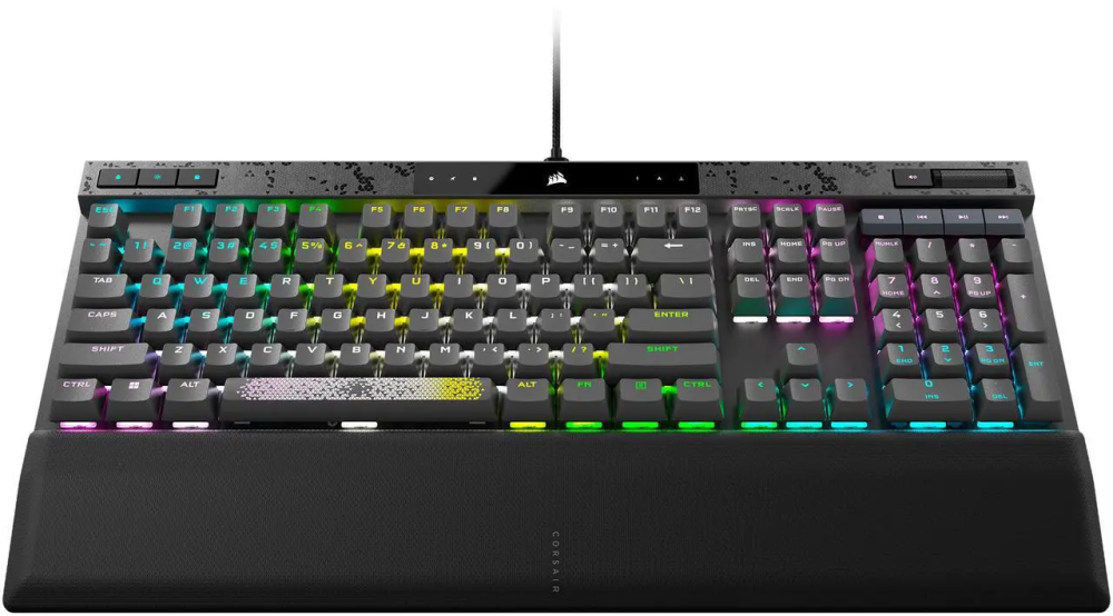 CORSAIR K70 MAX RGB Magnetic-Mechanical Gaming Keyboard - Adjustable CORSAIR MGX Switches, Dedicated Media Controls, CORSAIR AXON, Aluminum Frame - Steel Gray