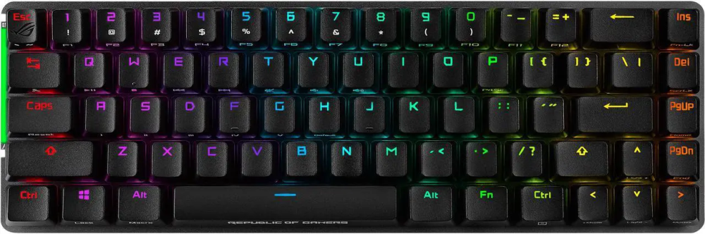 ASUS ROG Falchion NX 65% Wireless RGB Mechanical Gaming Keyboard - ROG NX Red Linear Switches, PBT Doubleshot Keycaps, Wired / 2.4G Hz, Touch Panel, Keyboard Cover Case, Macro Support - Black