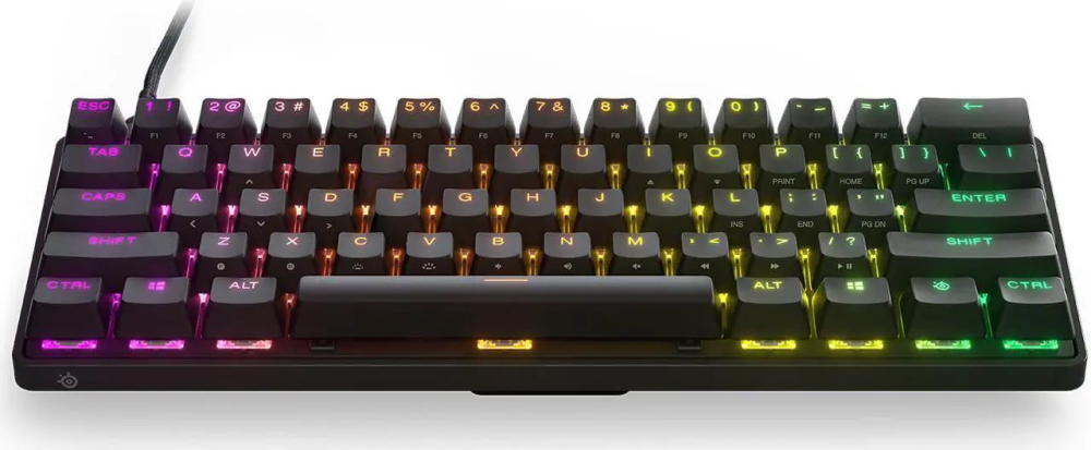 SteelSeries Apex Pro Mini HyperMagnetic Gaming Keyboard – Adjustable Actuation Switches, Compact 60% Form Factor, RGB, PBT Keycaps, USB-C?