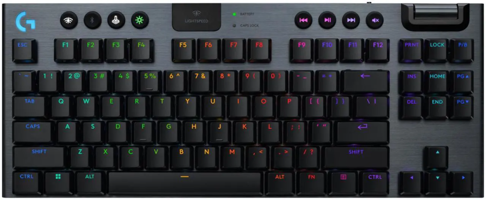 Logitech G915 X LIGHTSPEED TKL Wireless Mechanical Gaming Keryboard - GL Blue Clicky Switches, RGB Backlighting - Black