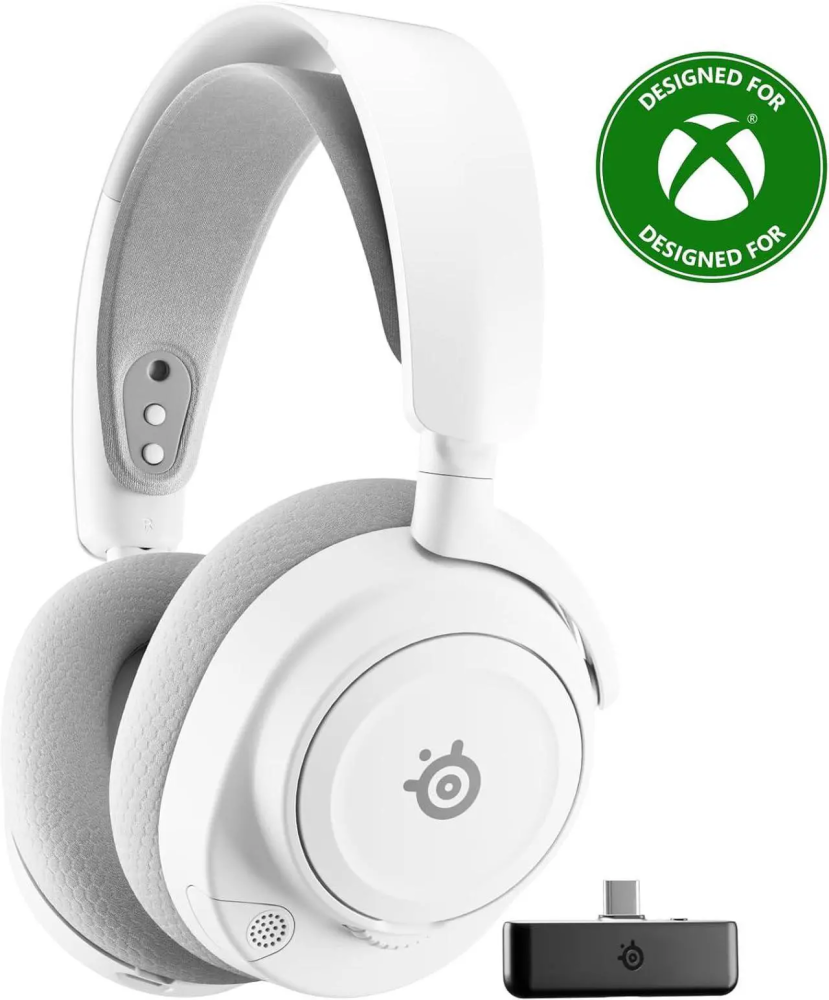 SteelSeries Arctis Nova 7X Wireless Gen 2 Gaming Headset - Real-Time App Control, 50+ HR Play, Neodymium Drivers, Mix 2.4GHz/Bluetooth, Xbox, PC, PS5/PS4, Switch 1/2, Mobile - White