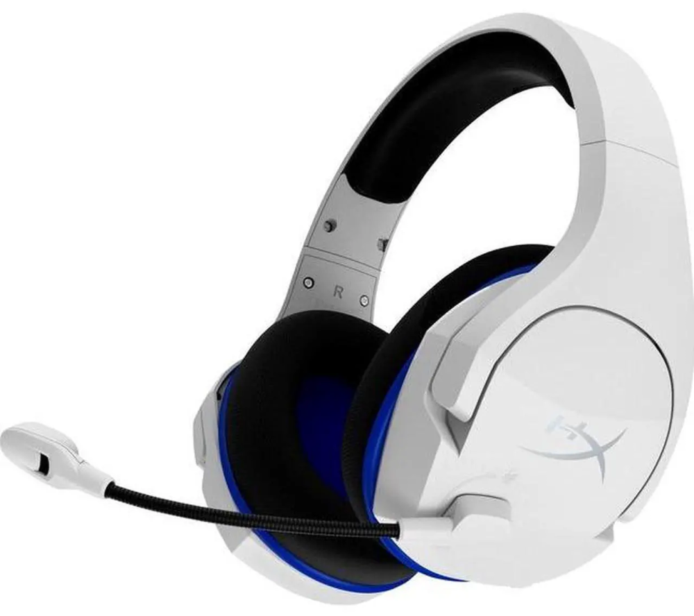 HyperX Cloud Stinger Core - Wireless Gaming Headset, for PS4, PS5, PC, Lightweight, Durable Steel Sliders, Noise-Cancelling Microphone - White