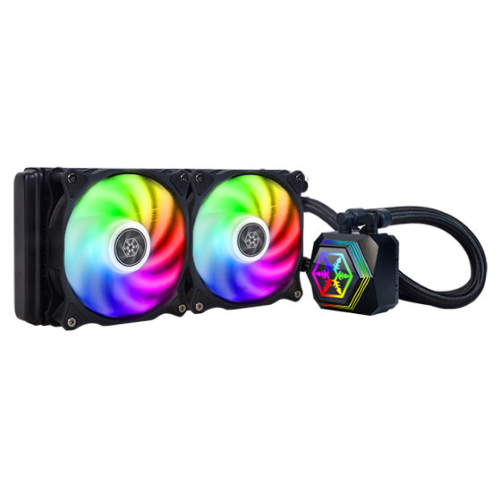 SilverStone Technology Permafrost PF240-ARGB V2 240mm All-in-One Liquid Cooler, SST-PF240-ARGB-V2,Black