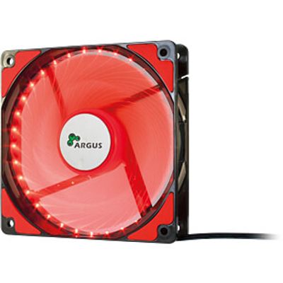 Inter-Tech Argus housing fan, 120 mm, LED red