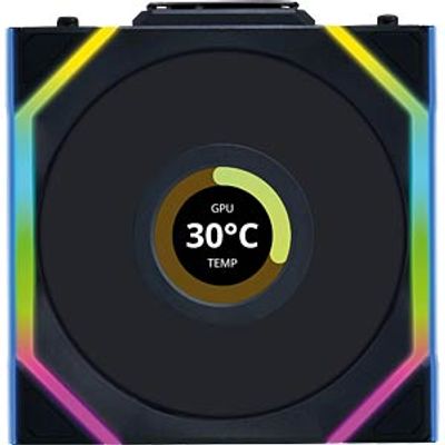 Lian Li Wireless LCD fan, ARGB, PWM, Reverse, 120 mm, black