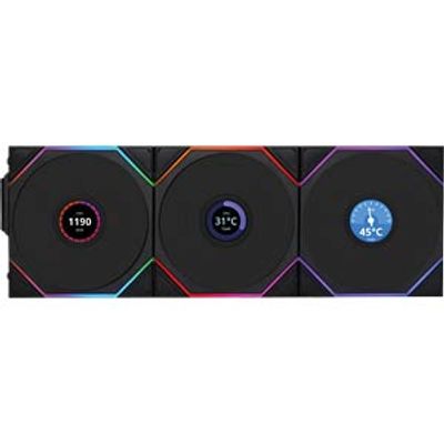 Lian Li Wireless LCD Fan, 3 Pack, 120 mm, black