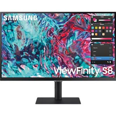 Samsung 27" monitor, UHD, loudspeakers, USB, LAN, pivot