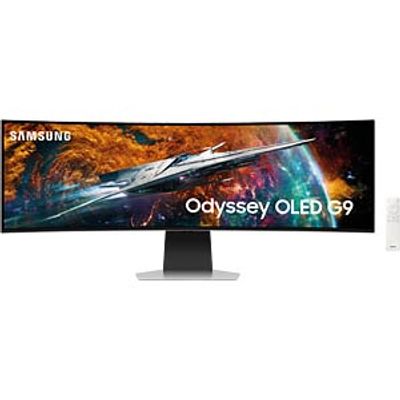 Samsung 49" Curved Monitor, QD-OLED, USB, Speaker, silver