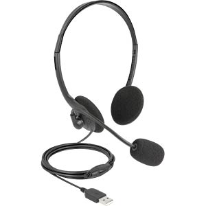 DELOCK USB Stereo Headset with Volume Control, Ultra Lightweight