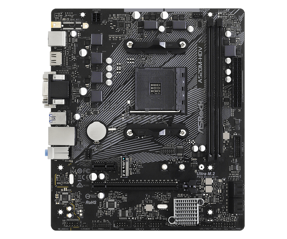 ASRock A520M-HDV (AM4) - Gallery Image