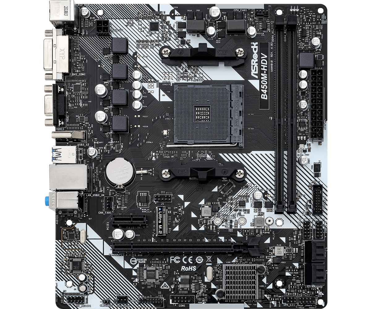 ASRock B450M-HDV R4.0 - Gallery Image
