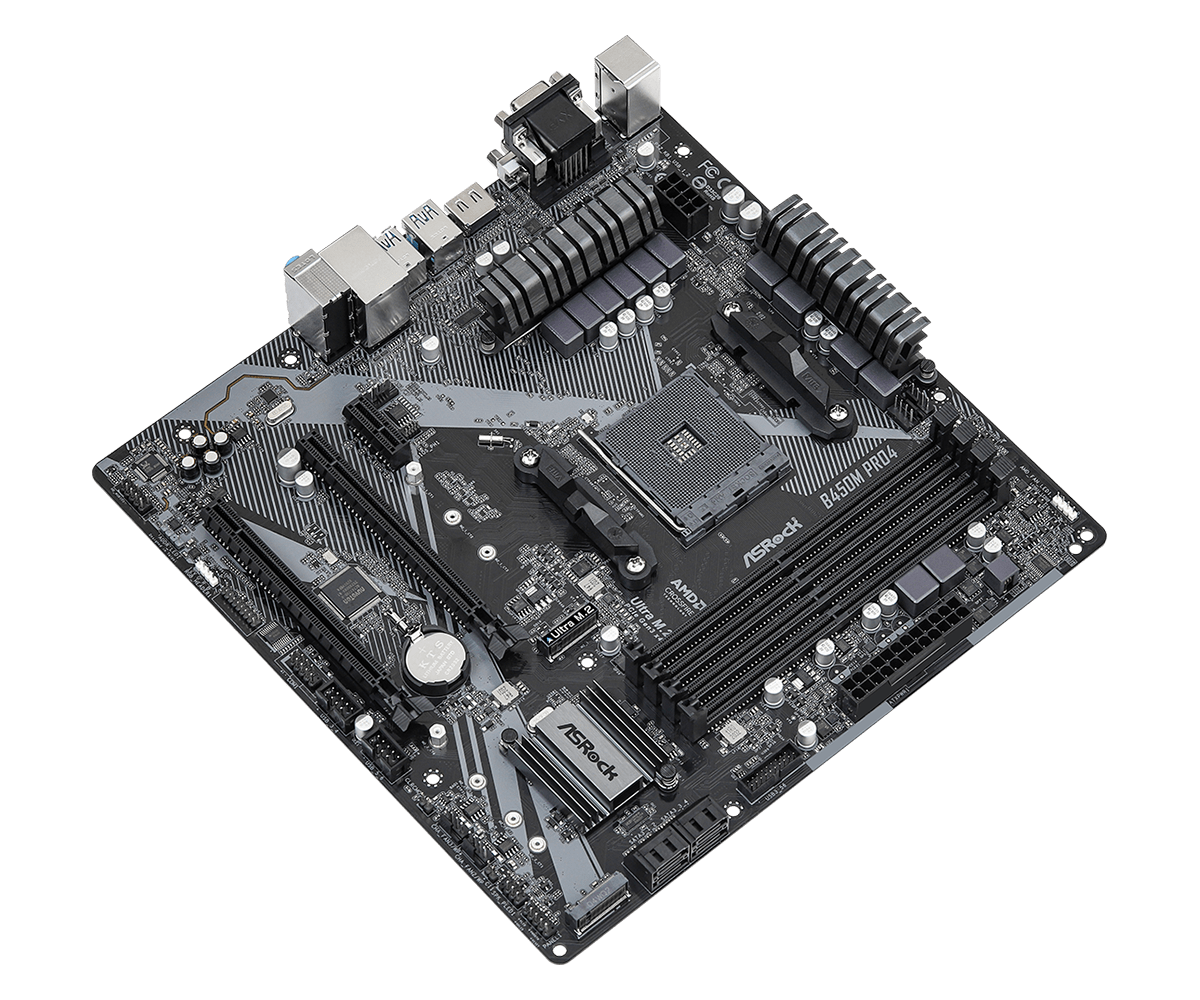 ASRock B450M Pro4 R2.0 (AM4) - Gallery Image